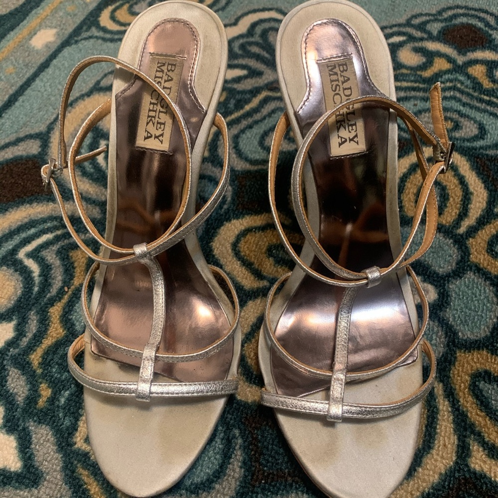 Badgley Mischka Silver Heels